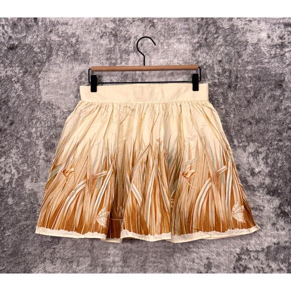 Vintage Salvatore Ferragamo Skirt 42 / US 6 Womens Butterfly Cotton Cross Wrap - Picture 2 of 5